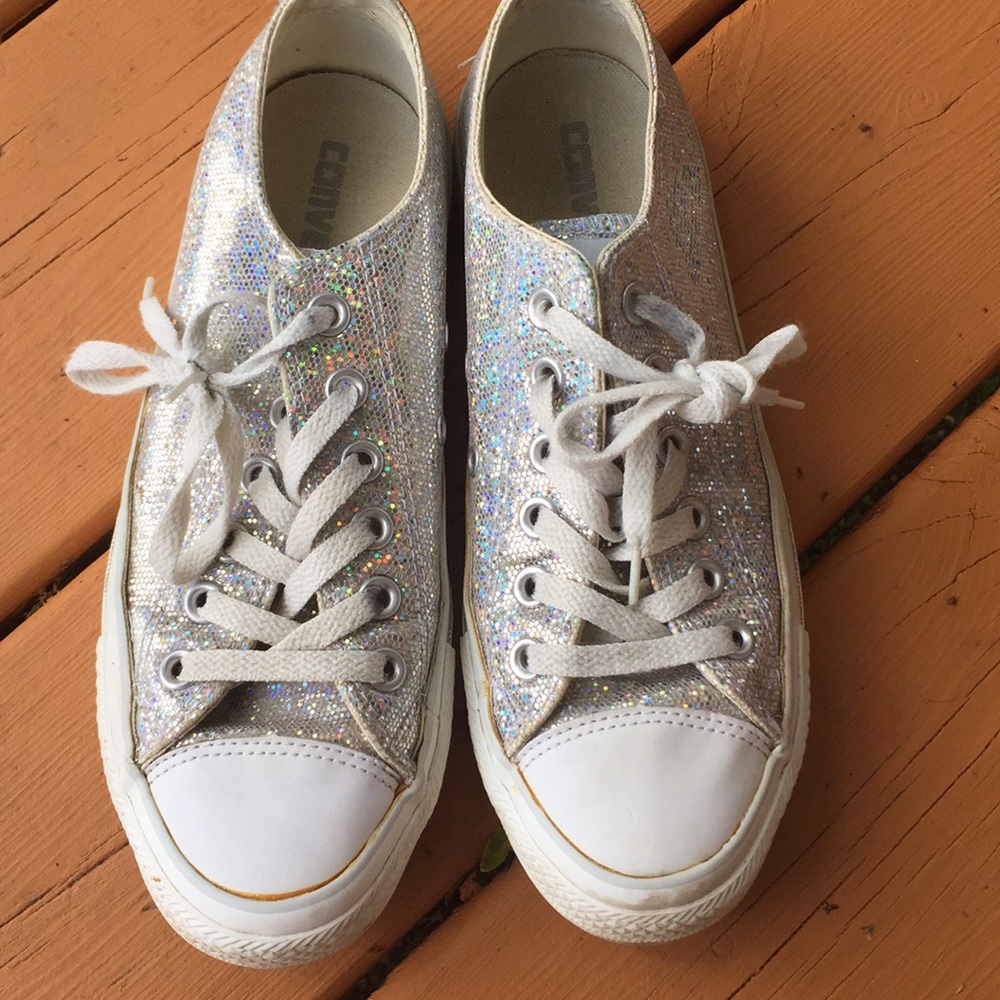 Converse glitter shoes